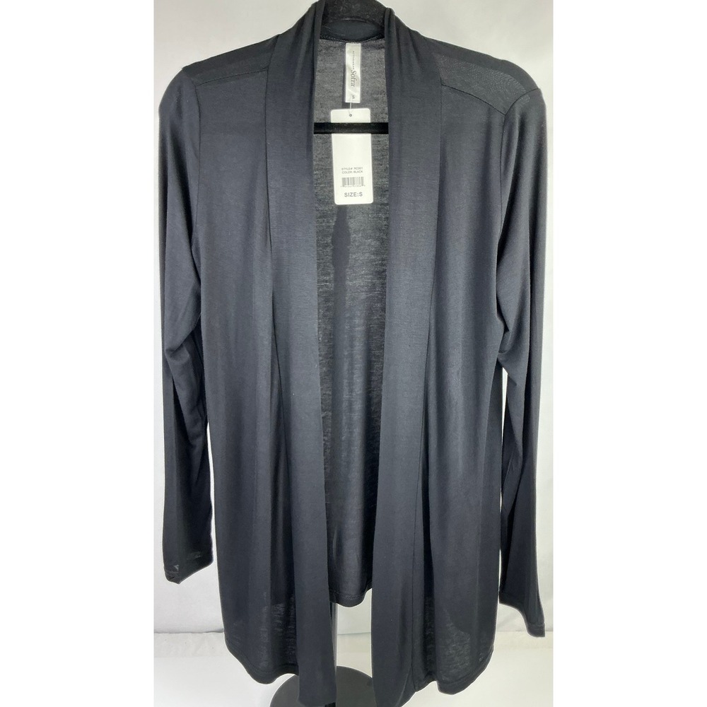 SOFRA Open‎ Front Cardigan Women's Small Black Long Sleeve High Low NWT